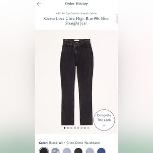 Abercrombie Curve Love Ultra High Rise 90s Slim Straight Jean